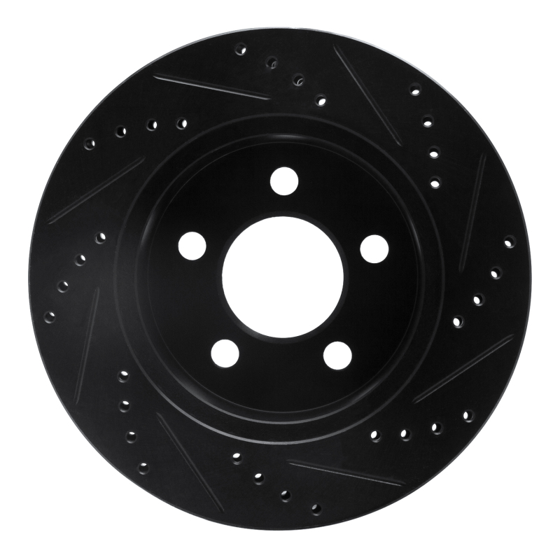 Jeep Cherokee Brake Rotor (1) - Front Left - R1 Concepts - Drilled & Slotted - Black - `99-`06